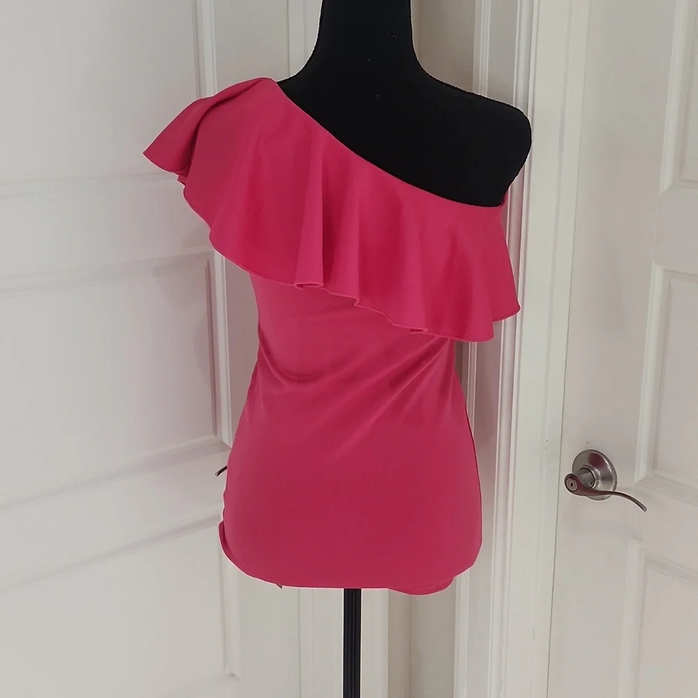One Shoulder Ruffle Top - Picture 3 of 7